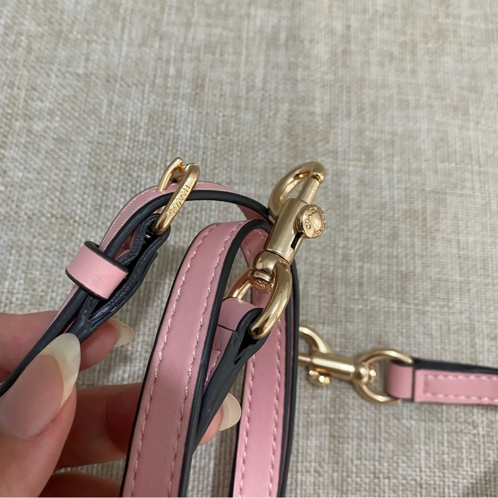 Coach Pink Signature Drawstring Shoulder Bag